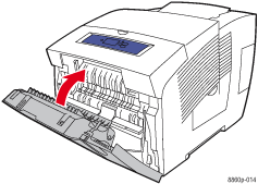 Graphic illustrates closing the front cover.