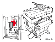 Graphic illustrates scanner cable being connected.