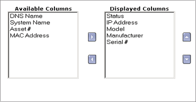Image of Available and Displayed columns