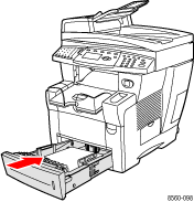 Graphic illustrates inserting the tray.